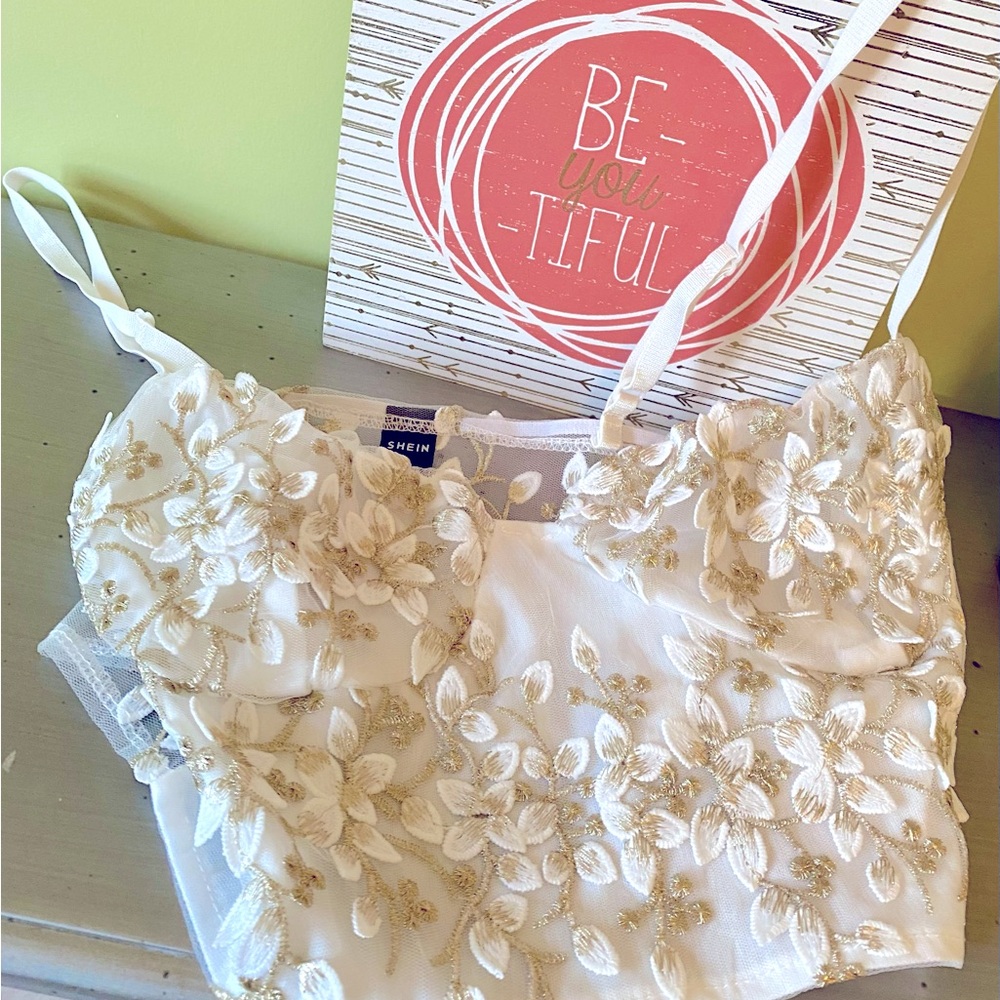 Semi sheer floral bralette